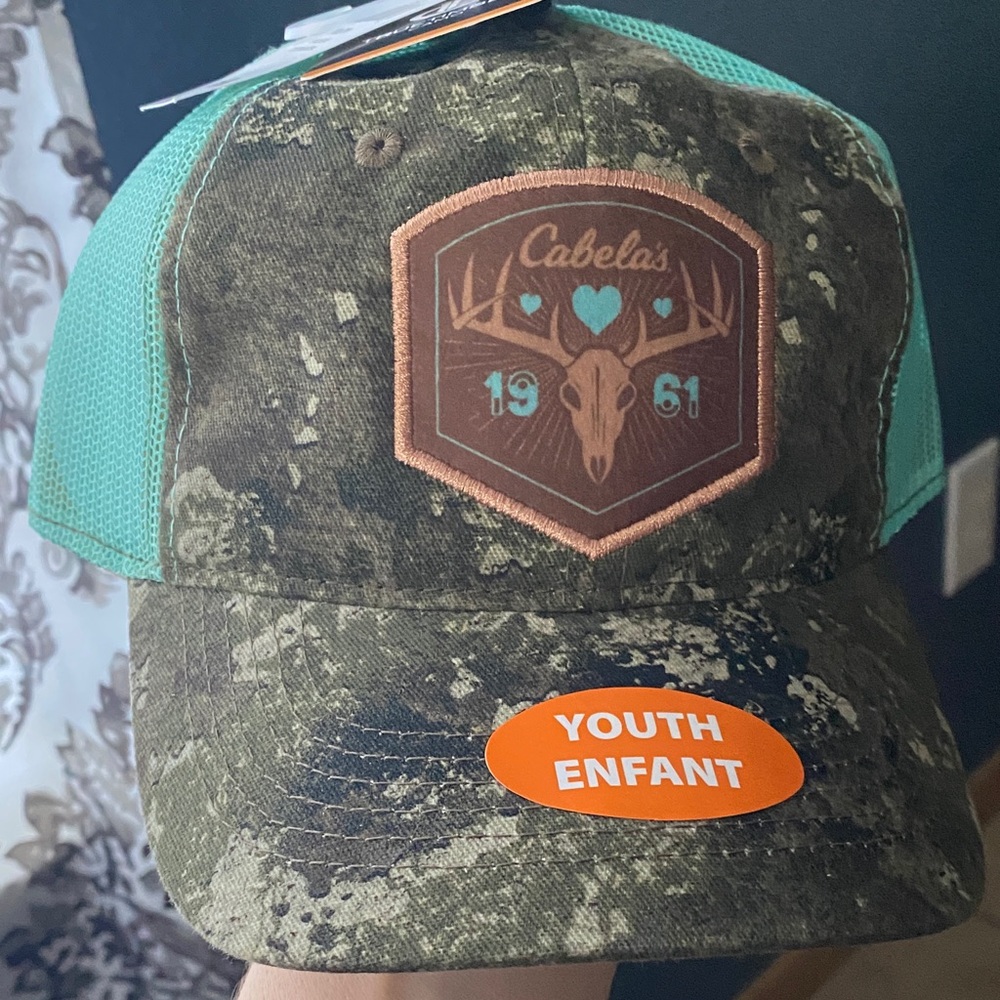 Cabela's Youth Camo and Teal Mesh Cap